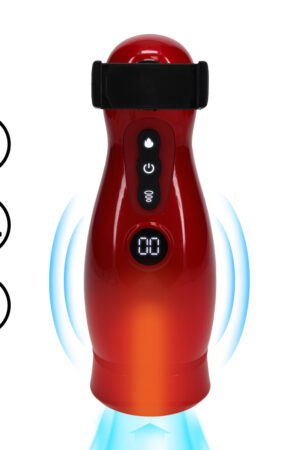Virtuo - Pompa masturbatore a ventosa e vibrazione con accessorio per telefono - Rosso metallizzato