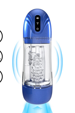 SonicPull - Pompa masturbatore a ventosa e vibrazione - Funzionalità multimediali avanzate - Blu metallizzato
