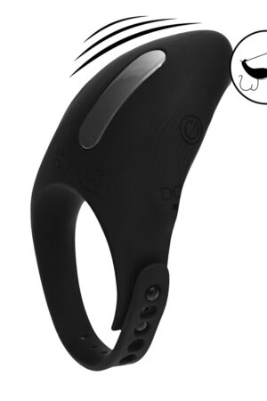 Anello per pene vibrante regolabile in silicone - Nero