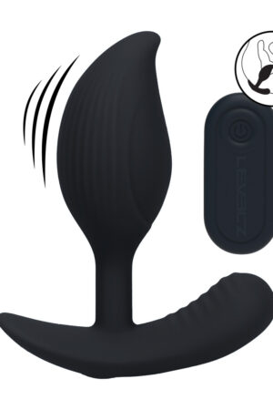 Tappo anale vibrante in silicone liquido con telecomando - Nero