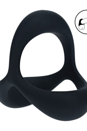 Anello per pene in silicone Tri O Ergo - Nero