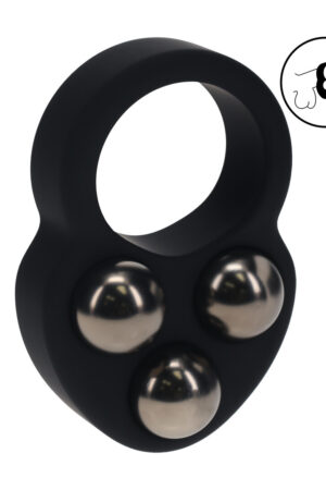 Anello per pene a triplo peso in silicone liquido - Nero
