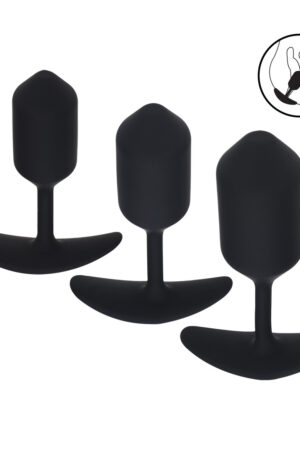 Set di 3 plug anali in silicone con peso per allenamento - Neri