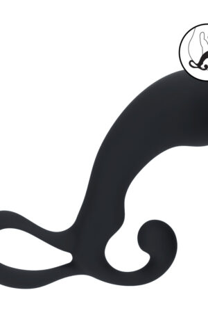 Massaggiatore prostatico in silicone a forma di bulbo con anello - Taglia M - Nero