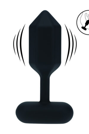 Plug anale vibrante esagonale in silicone - Taglia S - Nero