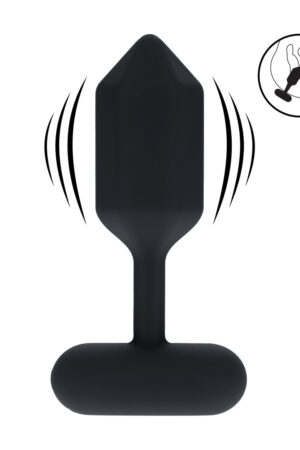 Plug anale vibrante esagonale in silicone - Taglia M - Nero