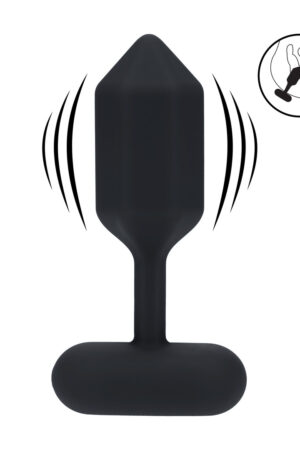 Plug anale vibrante esagonale in silicone - L - Nero