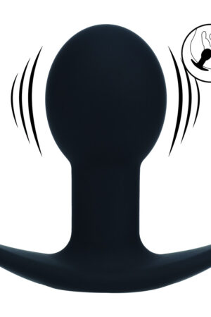 Tappo anale vibrante in silicone a bulbo singolo - Nero