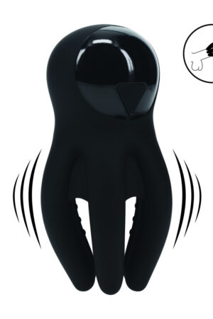 Stimolatore digitale vibrante per la punta del pene in silicone con tentacoli - Nero
