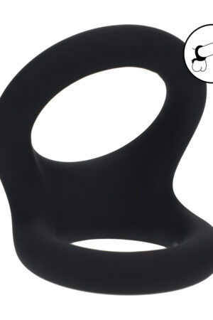 Anello per pene in silicone Double O - Taglia M - Nero