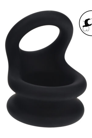 Anello per pene in silicone a doppia O larga - Taglia M - Nero