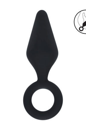Tappo anale in silicone con anello - Taglia S - Nero
