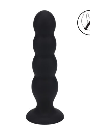 Quad Rattle Tappo anale in silicone liquido - XL - Nero