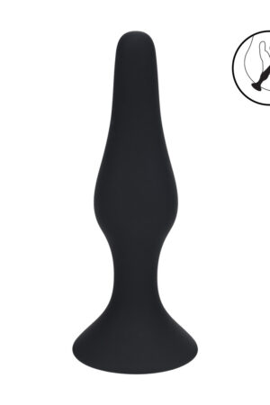 Plug anale sottile in silicone - L - Nero