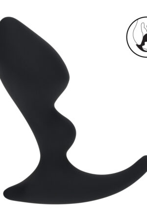 Massaggiatore prostatico in silicone a doppia onda - Nero