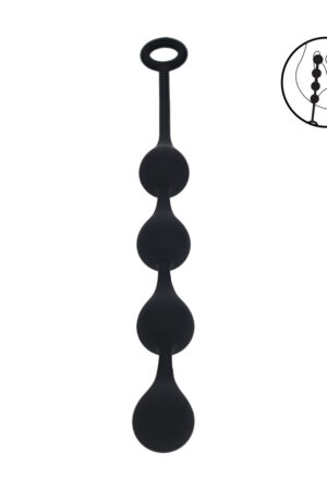 Palline anali in silicone a forma di goccia d'acqua - Taglia M - 30 mm - Nere