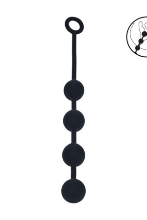 Palline anali rotonde in silicone - L - 40 mm - Nere