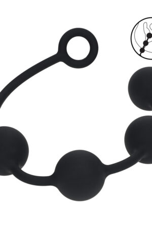 Palline anali rotonde in silicone - XL - 50 mm - Nere