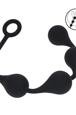 Palline anali in silicone a forma di goccia d'acqua - L - 40 mm - Nere