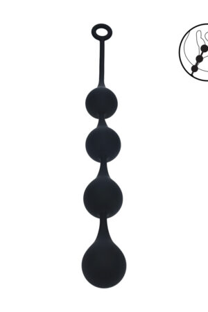Palline anali in silicone a forma di goccia d'acqua - XL - 50 mm - Nere