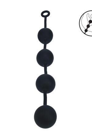 Palline anali rotonde in silicone - XXL - 60 mm - Nere