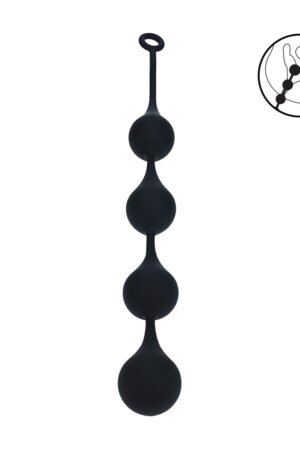 Palline anali in silicone a forma di goccia d'acqua - XXL - 60 mm - Nere