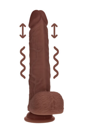 Dildo vibrante realistico in silicone a doppia densità con testicoli - 8 / 20,3 cm - Marrone