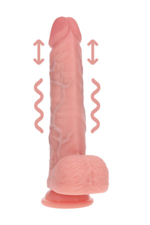 Dildo vibrante realistico a doppia densità in silicone con testicoli - 8 / 20,3 cm - Color carne