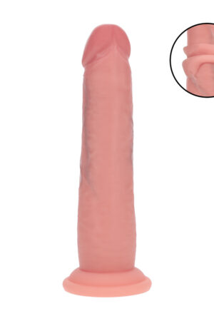 Dildo scorrevole realistico in silicone a doppia densità - 7 / 18,5 cm - Color carne