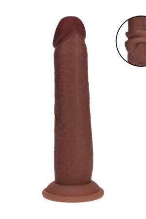 Dildo realistico a doppia densità in silicone con superficie scorrevole - 8 / 20,5 cm - Marrone