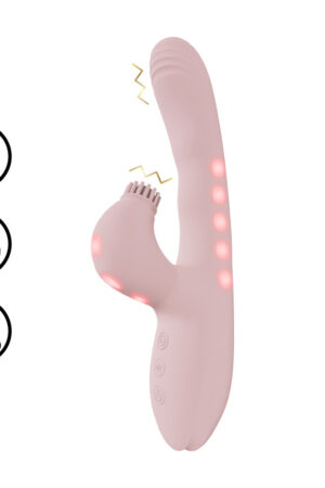 Andria - Stimolatore clitorideo vibrante e a sfioramento per il punto G con LED - Rosa