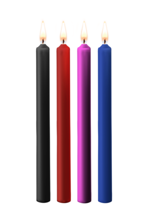 Candele di cera profumate Teasing - 4 pezzi - Grandi - Multicolore