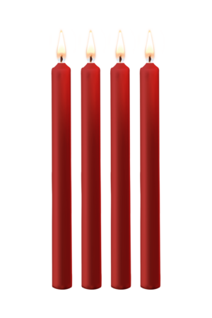 Candele di cera profumate Teasing - 4 pezzi - Grandi - Rosse
