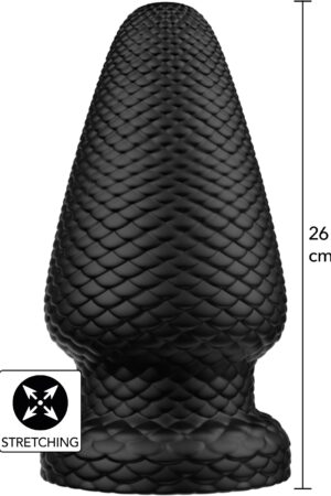 Tappo anale gigante a forma di drago in PVC XXXL nero
