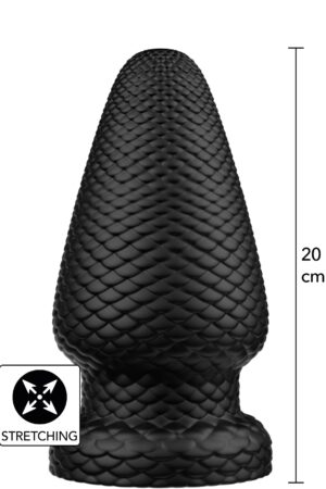 Tappo anale gigante a forma di drago in PVC XL nero