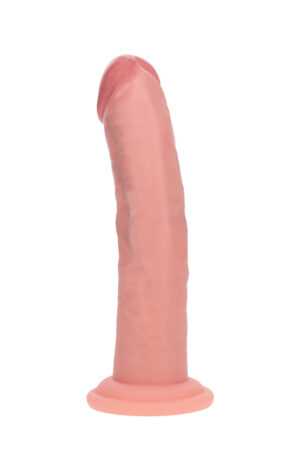 Dildo realistico curvo in silicone a doppia densità con ventosa - 7 / 18,5 cm - Color carne