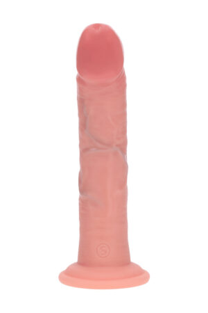 Dildo realistico curvo in silicone a doppia densità con ventosa - 8 / 20,5 cm - Color carne
