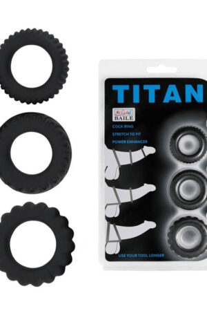 Anelli in silicone Titan 3 in 1 neri